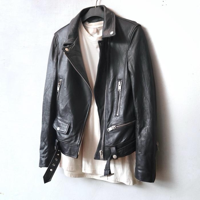 Saint laurent kulit domba biker unisex ramones rider cewek cowok ysl jaket motor rocker punk real le