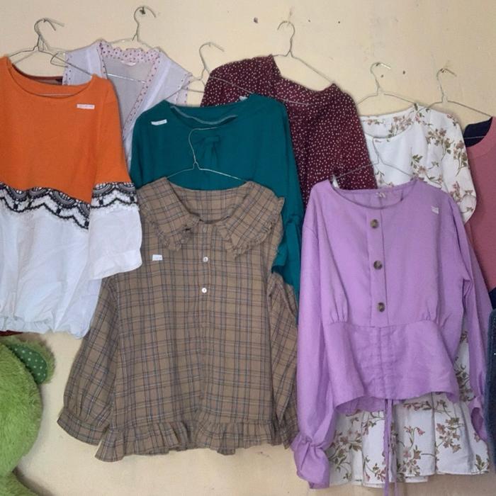 Prelovedby Tari thrift baju bekas atasan blouse kemeja outer gamis remaja all size