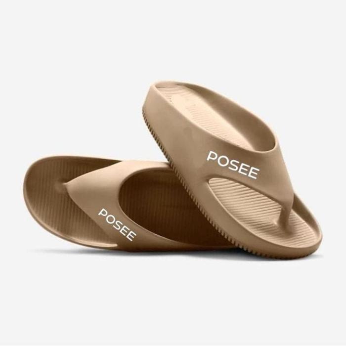 Sandal Jepit Posee Pria Wanita Full Karet Phylon | HOT - Crem, 39