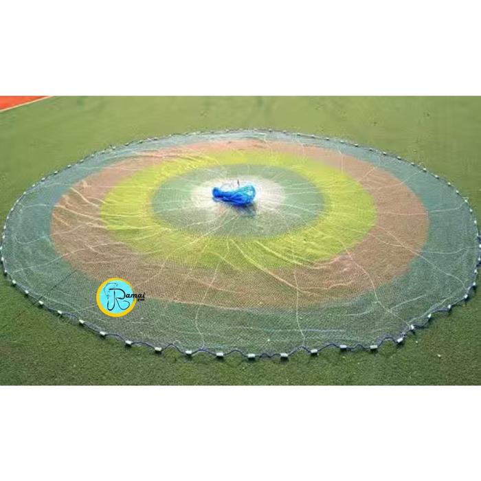 TERLARIS Jala Lempar Ikan Udang Murah Bahan Senar Putih dan 5 warna Pelangi warna warni Lubang 1jar