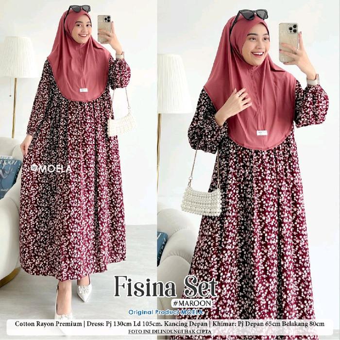 Gamis set jilbab Premium terbaru  Dress Muslim Wanita Ori by Moela