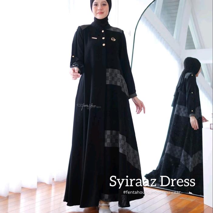 gamis hitam terbaru shiraaz dress ori terlaris
