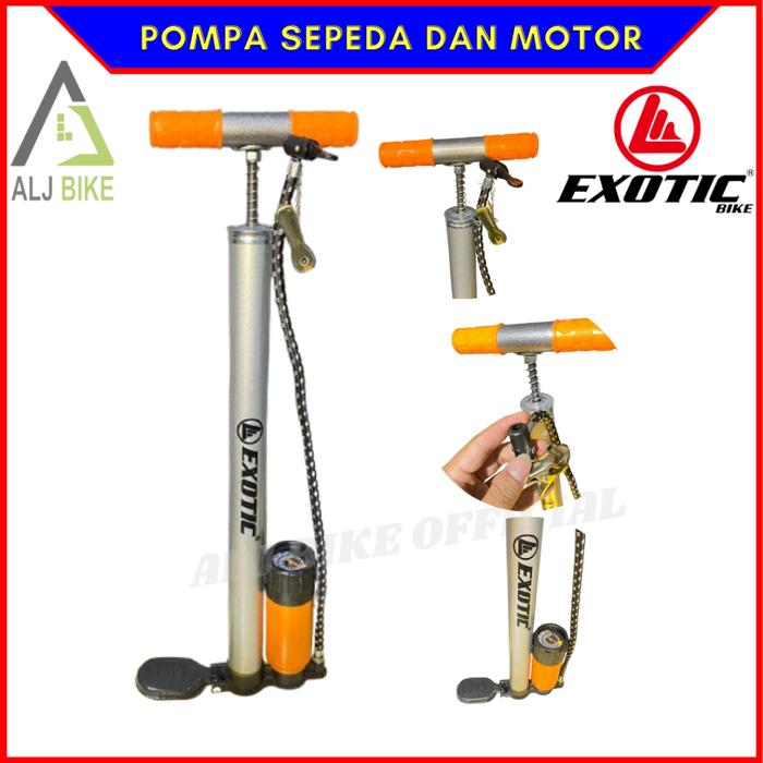 EXOTIC POMPA SEPEDA KOMPA MOTOR INJAK TINGGI 55 CM TABUNG