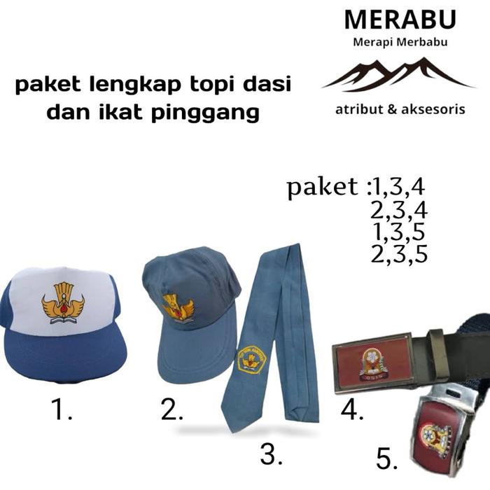 Topi sekolah sma smk putra putri,dasi sekolah sma smk putra putri dan ikat pinggang