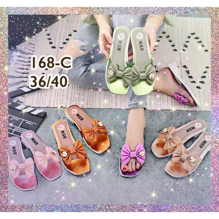 Sandal Slop Wanita H Pita Bunga Super Cantik Mewah Import MGR Mokaya Morego Balance Breslin / Size 3