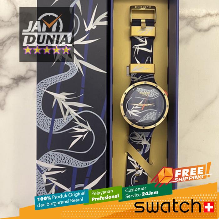 JAM TANGAN PRIA SWATCH ORIGINAL RESIN NAVY GOLD BIG BOLD SWATCH SB05Z700 SWATCH SB05Z 700 JAM PRIA N