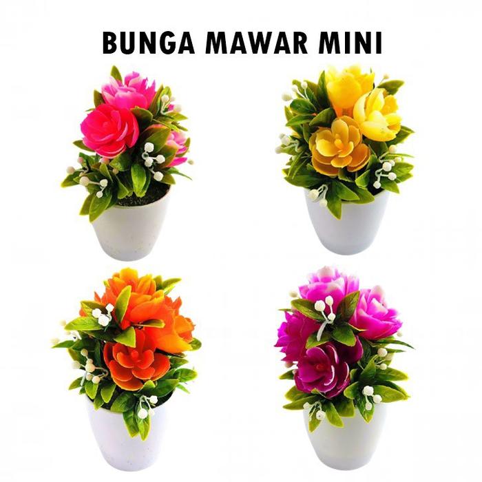 Bunga mawar mini tanaman artifisial Happyonshop