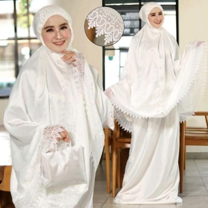 mukena prada velvet putih