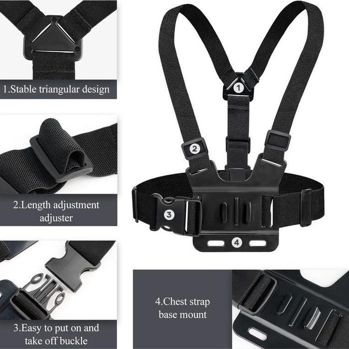 【COD】Body Chest Strap Tali Dada Handphone & Mount Kamera Body Belt Holder HP Clip Clamp Smartphone U
