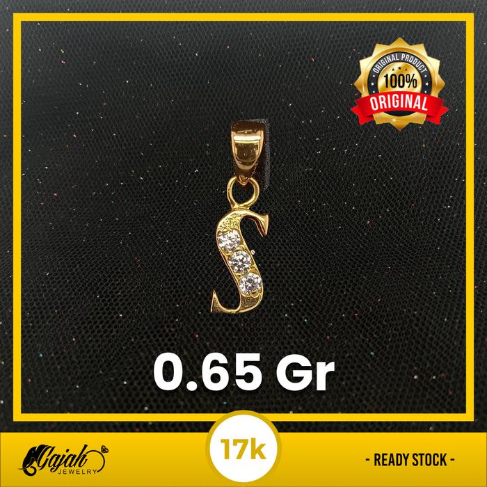 Liontin Emas Huruf S - Toko Emas Gajah - 0.65 Gram 38