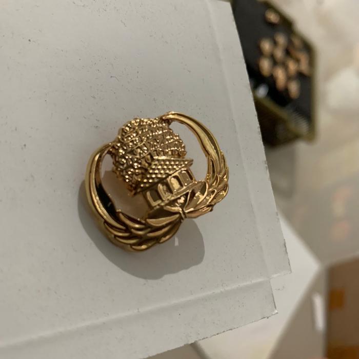 PIN BROS KORPRI TANPA MIKA PAKAI PENITI TERBARU GOLD ASLI EMAS