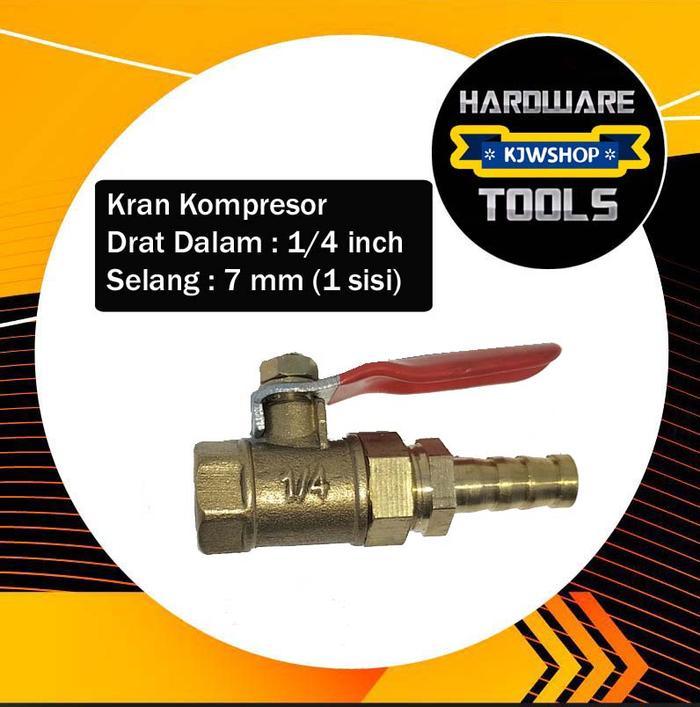 Stop Kran Keran 1/4 Ball Valve Angin Kompresor Air Nepel Naple Selang