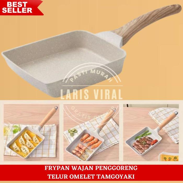 FRY PAN TELUR OMELETTE TAMGOYAKI ANTI LENGKET NO-STIK | TEFLON PANCI TELUR TAMAGOYAKI OMELET EGG FYR