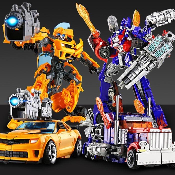 Robot Transformer Optimus Primer Bisa berubah jadi mobil Mainan Robot Transformers Deformation Robot