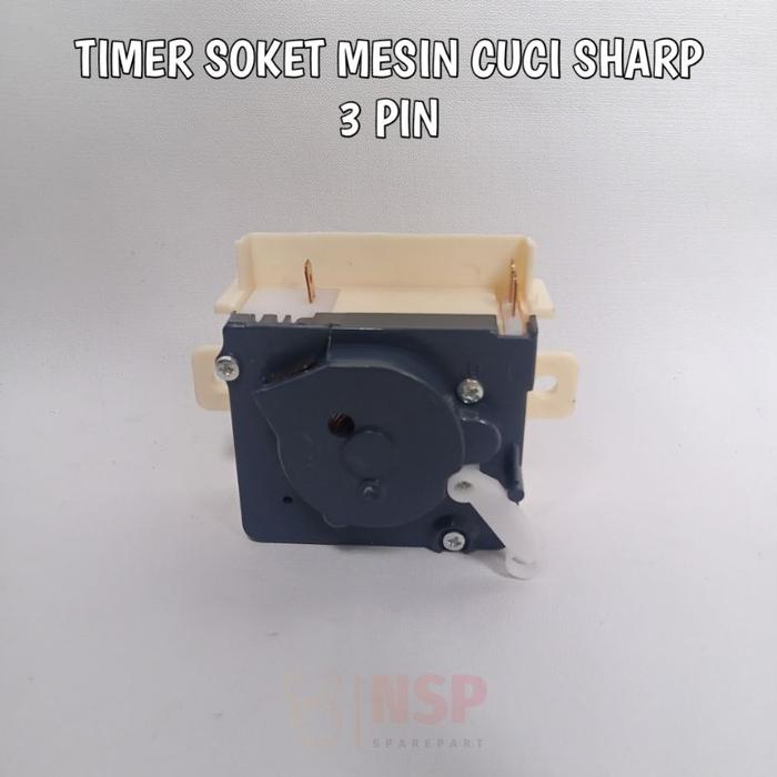 Timer Soket Mesin Cuci Sharp 3 Pin - Timer Wash Socket Skun Tanpa Kabel