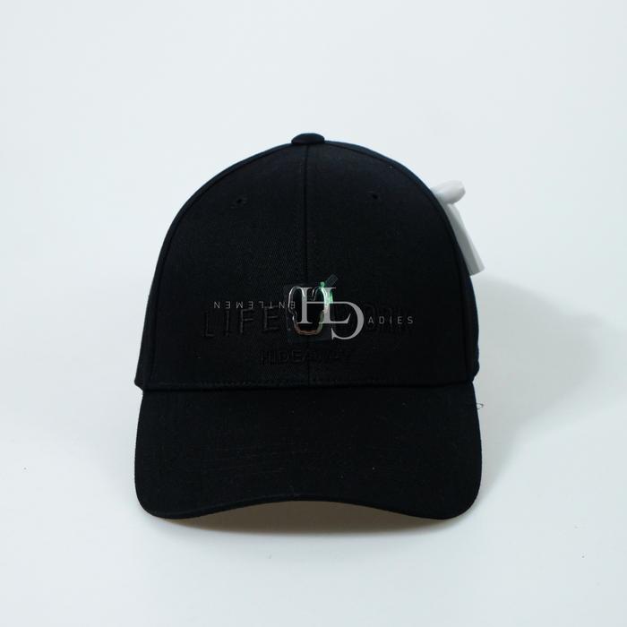 Topi Lifework Solid Radog Embroidery Structured Ball Cap Black