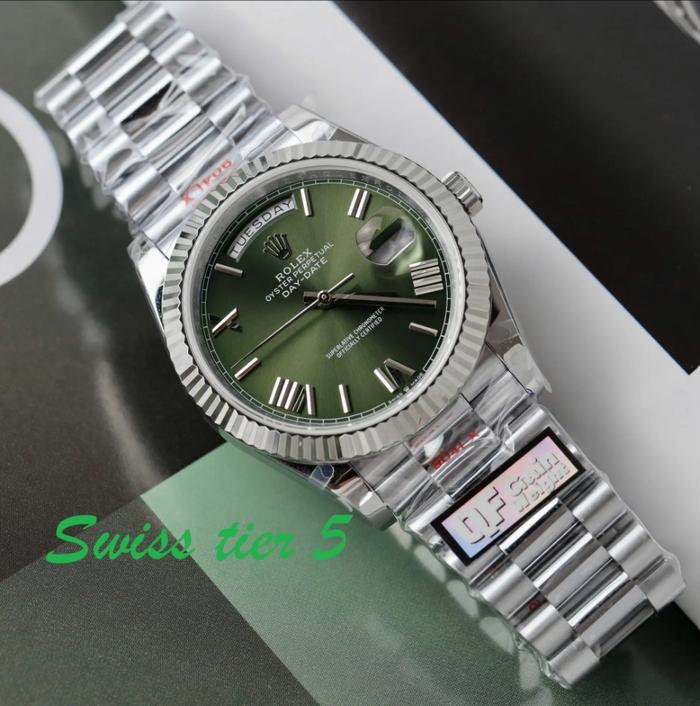 SWISS TIER 5RolexBest Replica Watch Day-Date Green Dial QF Factory 40mm