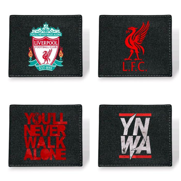 Dompet Kanvas Bola Liverpool YNWA Keren / Dompet Lipat Resleting Pria Logo Bola Liverpool Vintage Ba