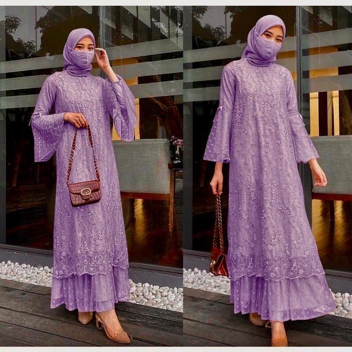GAMIS MAXI CEMPAKA AULIA / BAJU KONDANGAN LEBARAN / GAMIS BROKAT TILE MEWAH REMAJA TERBARU 2022 / AN