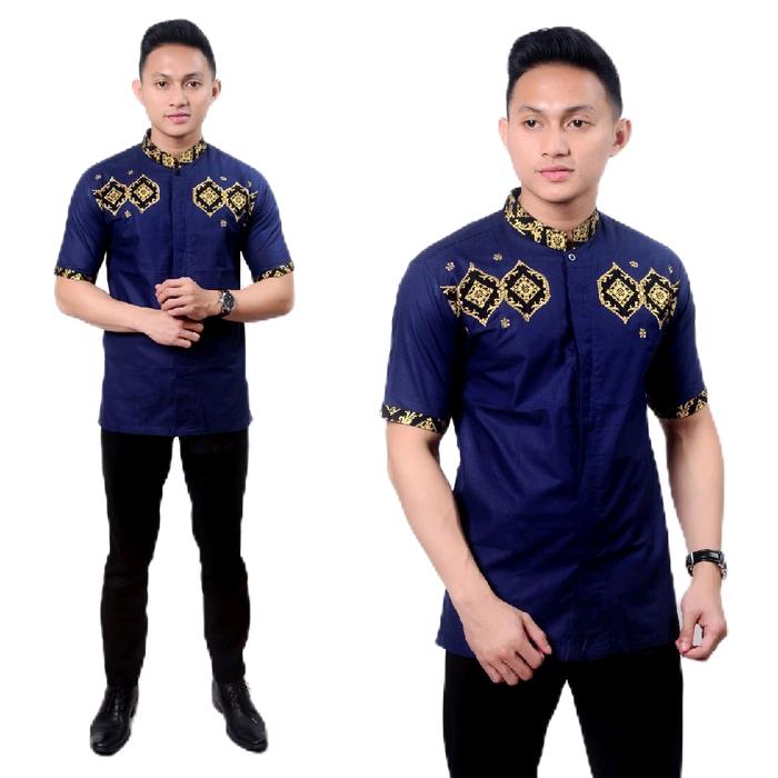 baju koko pria dewasa Jasko polos pria lengan panjang koko terlaris murah Muslim Batik Bordir Casual
