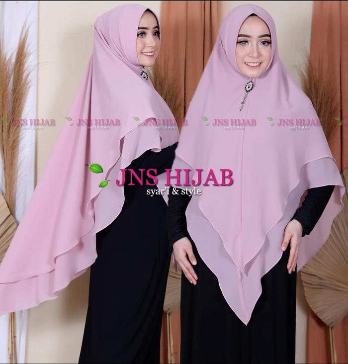 khimar Namira/hijab syari 2 layer ceruty/jilbab syari Soft Muslim/kerudung syari 2 layer