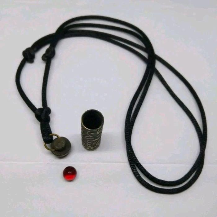 Kalung liontin tabung  tempat batu kecil
