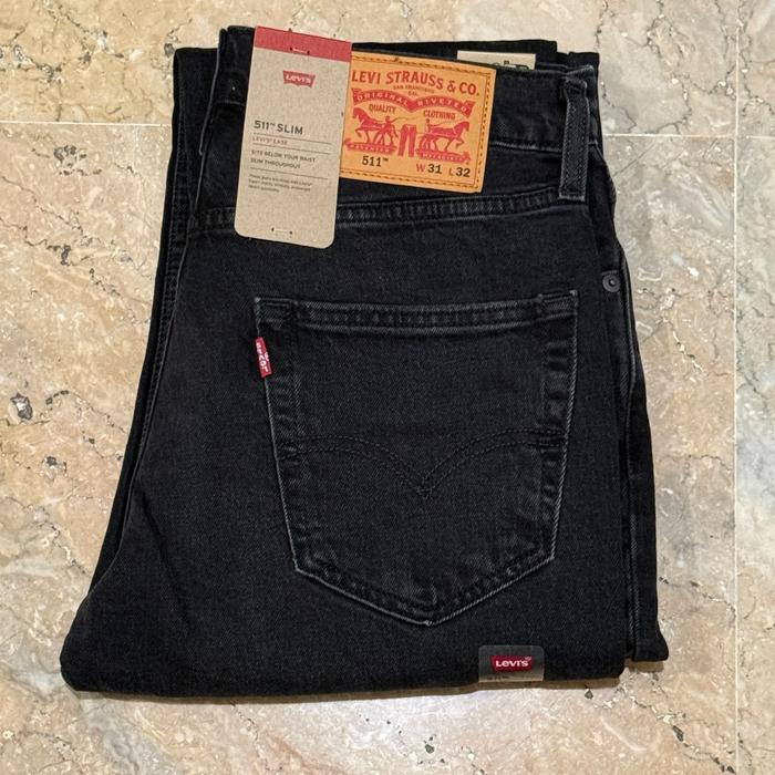 Celana Panjang Jeans Pria Levis 511 Original Slim Stretch Black Washed 04511-6244