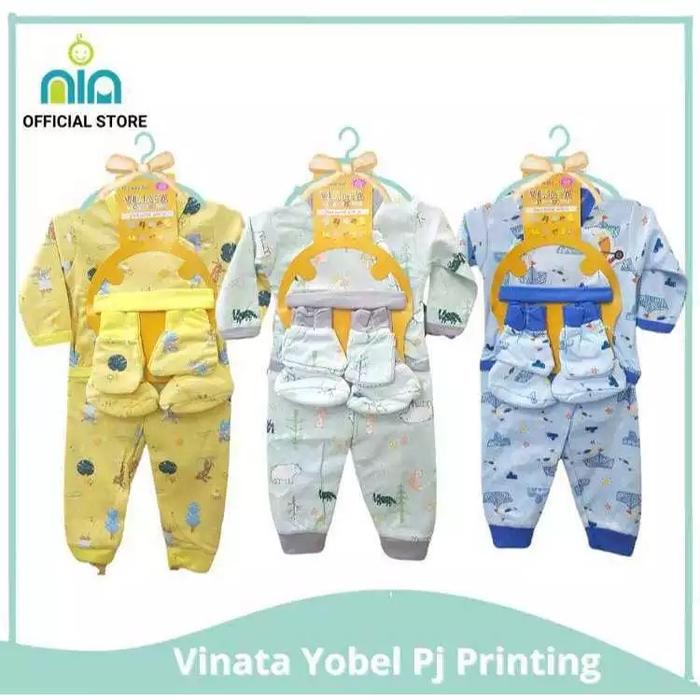 Vinata Yobel Set 7in1 Baju Panjang+ Celana Panjang New Born bayi kaos kaki bayi baju bayi baru bajub