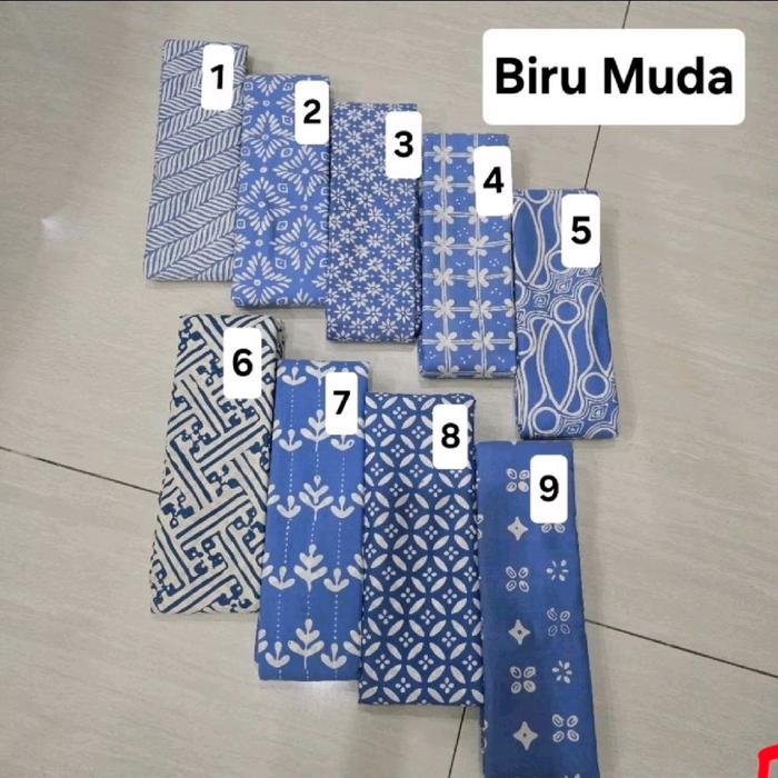 Kain Batik Garutan warna Biru Muda/ Biru Soft (150319)