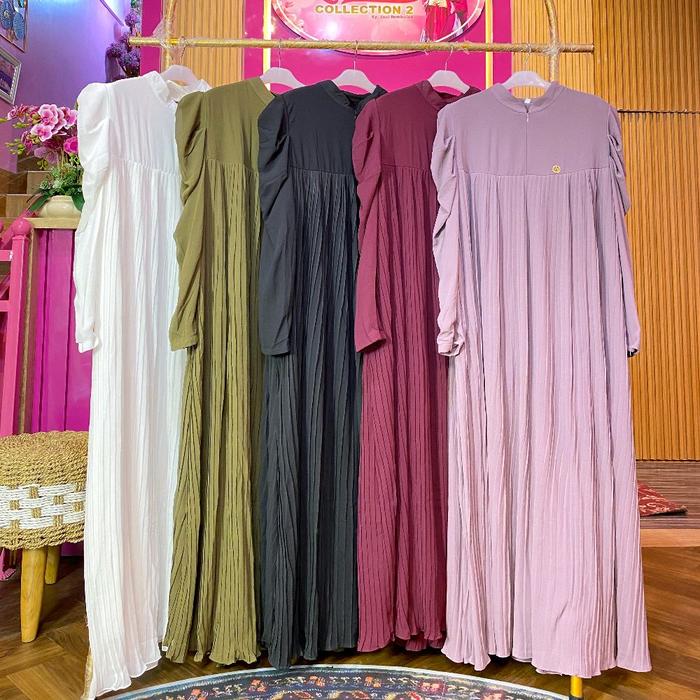 Dres set Hijab/ gamis arsya model prisket Lebaran Dewasa