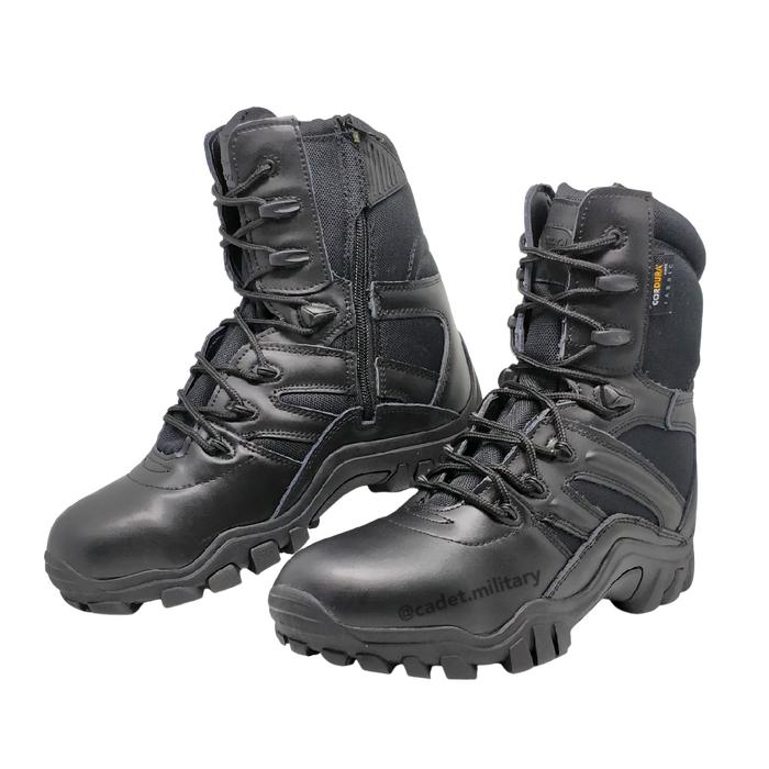 Sepatu Delta Scorpion 8" - HITAM Boots Pria Bahan Kulit & Cordura Tahan Air Zipper YKK Anti Slip Sho