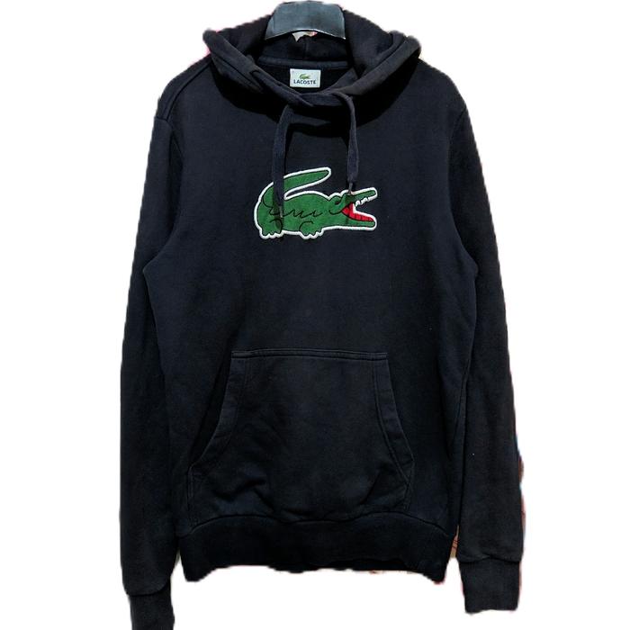 hoodie lacoste big logo black rare size 3