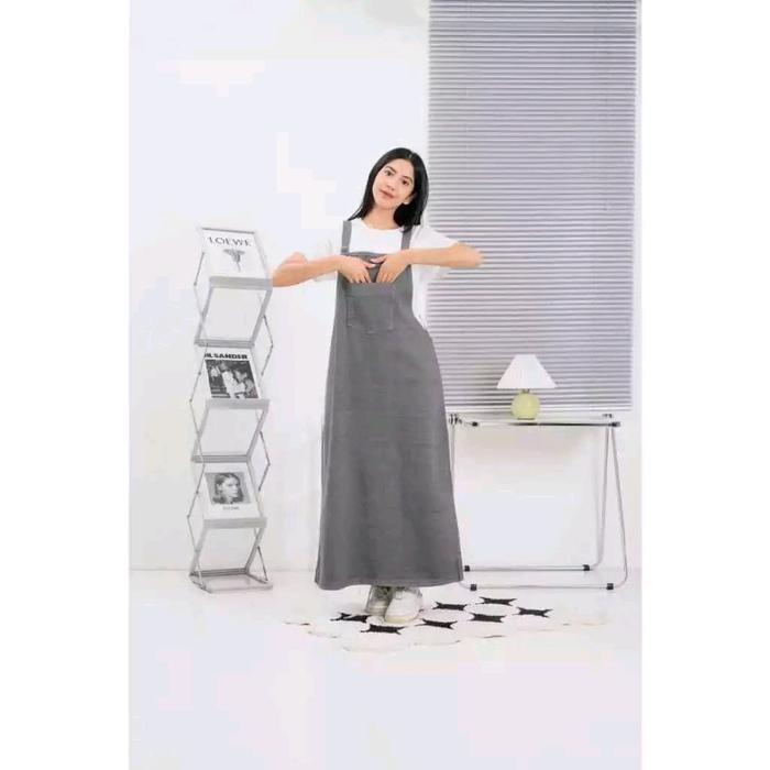 Overall Jumpsuit Jeans Wanita Terbaru Denim Model Saku Tempel Depan All Size Fitt To XL dengan 2 Kan