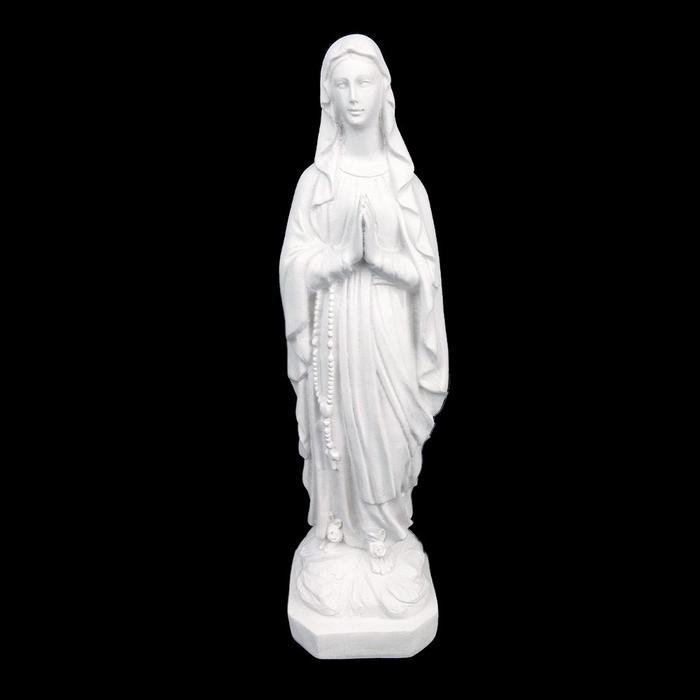 Patung Rohani Bunda Maria Lourdes Lordes 25 cm Resin Fiberglas Putih Monotone Devosi Rosario