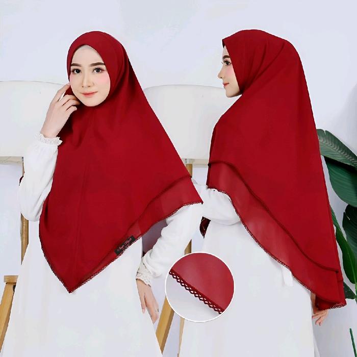 Khimar Ceruty Renda/Picot 2 Layer