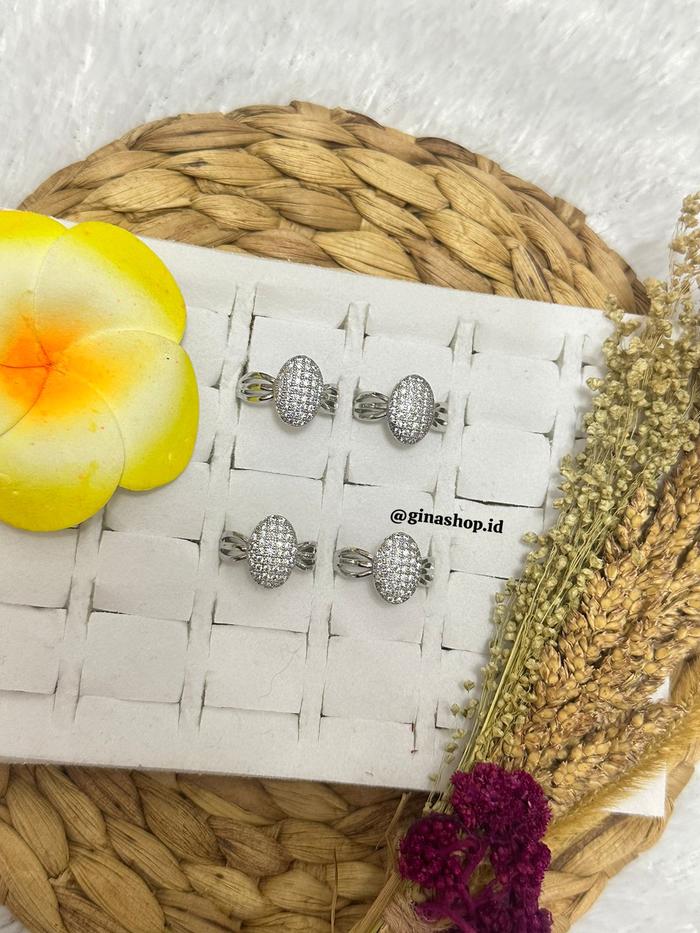 Jewelry Cincin Wanita Korea Model cincin bisul besar silver Anti Karat Dan Luntur Perhiasan Rings Fa