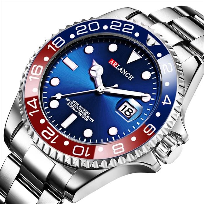 Jam Tangan Pria ARLANCH 305 Analog Date Anti Air Quartz Stainless Steel Anti Air 3ATM Onisto.id