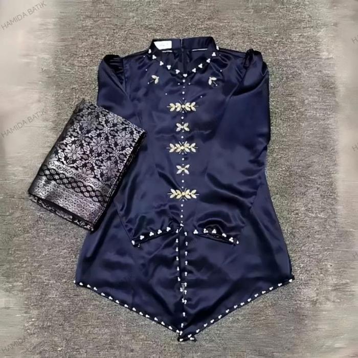 Safitiri Maharaja Elegance - Alana One Set Baju Kurung Melayu Rok Songket Modern Premium  | Atasan B