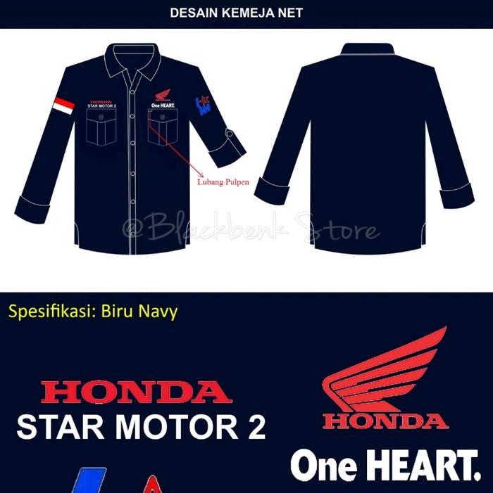 kemeja pdl honda one heart seragam honda model pdl bordir komputer satuan custom