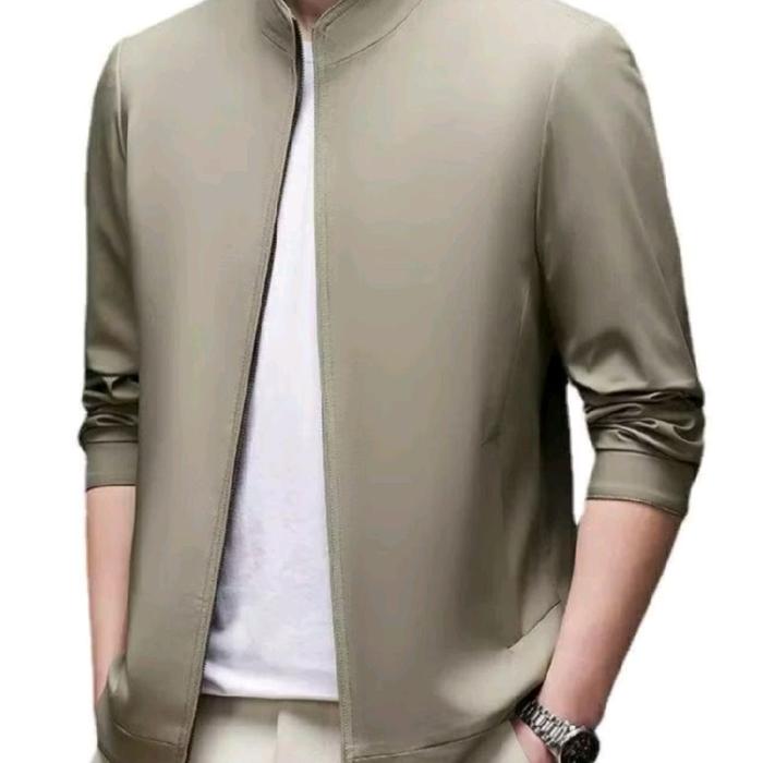 jasko jaket mandarin jaket formal Pria Wanita Blazer Hitam Casual Distro Outer Tebal Keren Cowok Abu