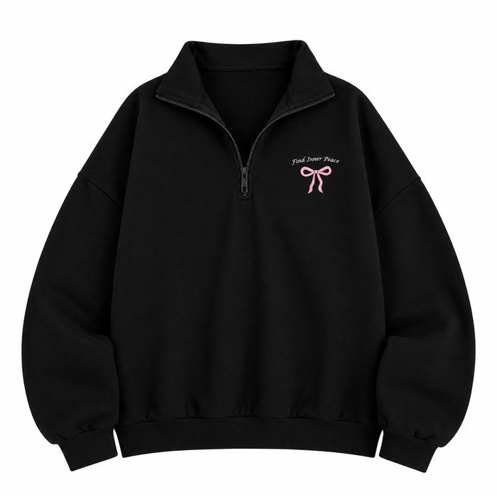 Sweater Half Zip Wanita Sweater Half Zip Rugby Wanita Sweater Half Zip Motif Pita Choquette Fleece P