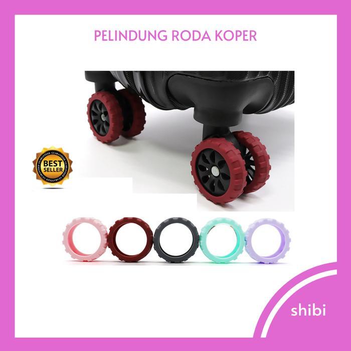 Pelindung Roda Koper Silikon 8 Pcs Bergerigi