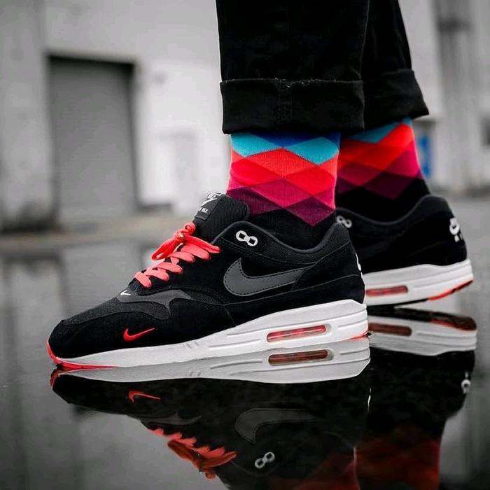 Sepatu Sneakers Original Nike Airmax 1 OG Black Red BNIB