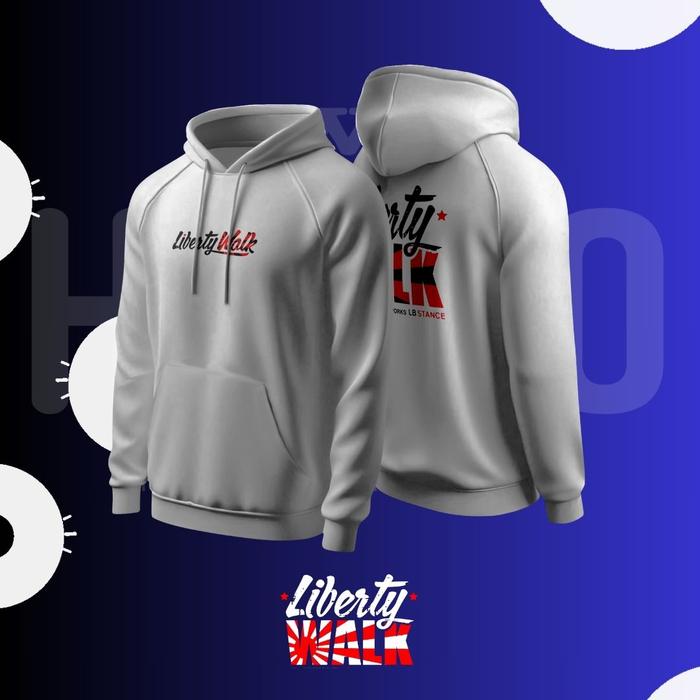 Hoodie Jumper HSCLO LIBERTY WALK LBWK BLACK HOODIE Ready Size Jumbo Bahan Fleece Ukuran Jumbo Big Si