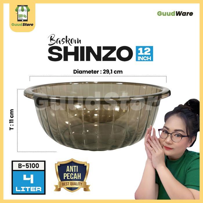 Shinzo - Baskom Crystal Jepang 4 Liter bening transparan - Pet Plastik Anti pecah Food grade Bpa Fre