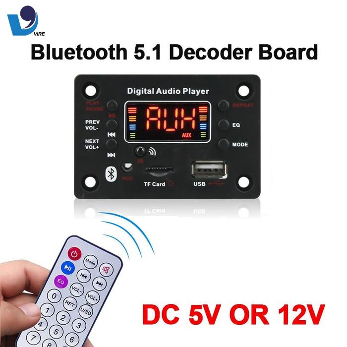 VIRE Modul Pemutar MP3 12v Bluetooth model kotak daya tinggi