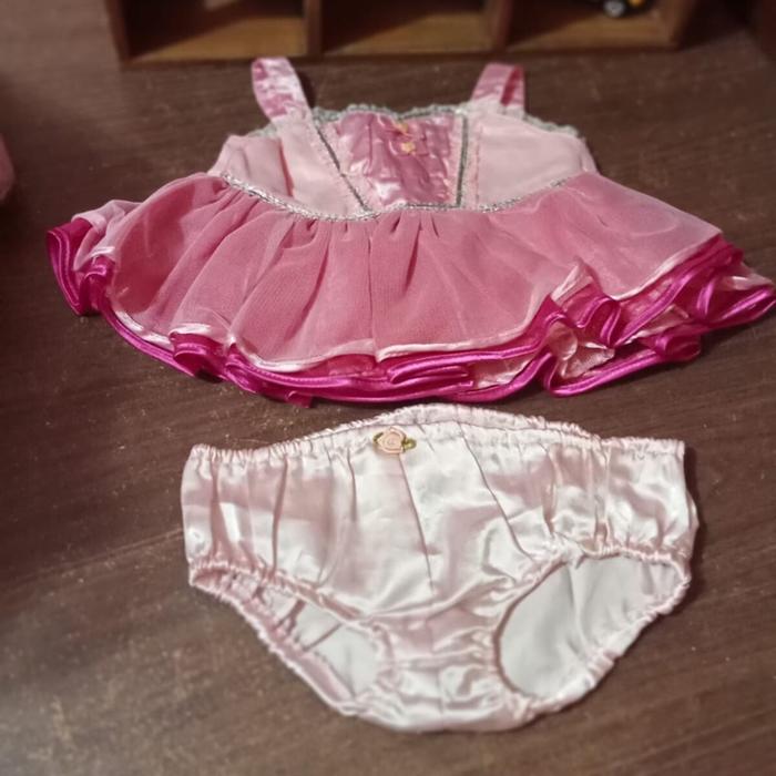 Baju Stelan Dress party pink tutu Boneka Build a Bear