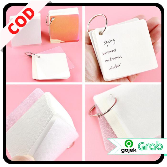 KAISSO - STICKY NOTES MINI RING MOTIF SIMPLE POLOS BUKU CATATAN KECIL GANTUNG MEMOPAD STICKY NOTE RI