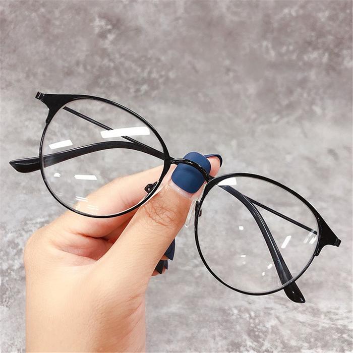 Classic Semi Rimless Myopia Glasses Ultralight Vintage Women Men Metal Round Minus Glasses Finished