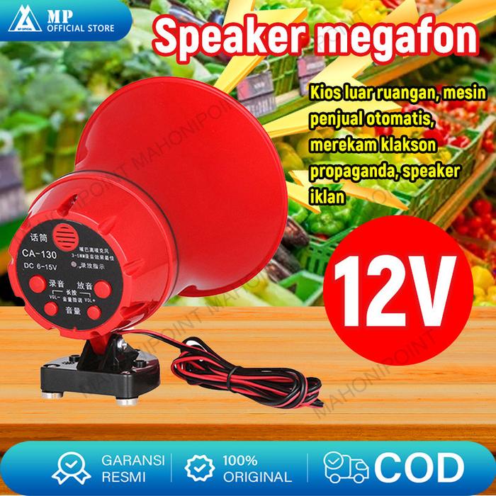 12V Speaker TOA Sirine Bisa rekam Suara merk CA-130HTU Suara Jernih Bluetooth Toa Keliling Motor Re
